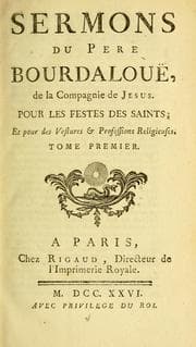 Tapa de Sermons du Pere Bourdalouë