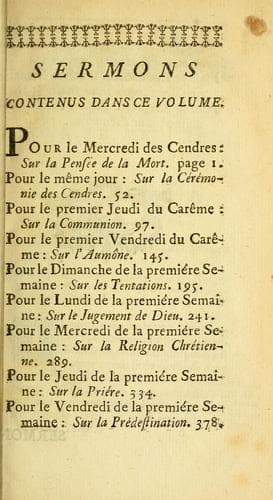Tapa de Sermons du Père Bourdaloue