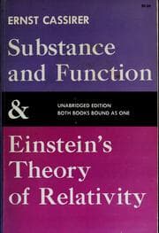 Tapa de Substance and function and Einstein's theory of relativity