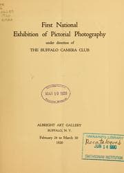 Tapa de First national exhibition of pictorial photography