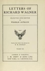 Tapa de Letters of Richard Wagner. Selected and edited by Wilhelm Altmann. Translated ... by M. M. Bozman. [With portraits.].