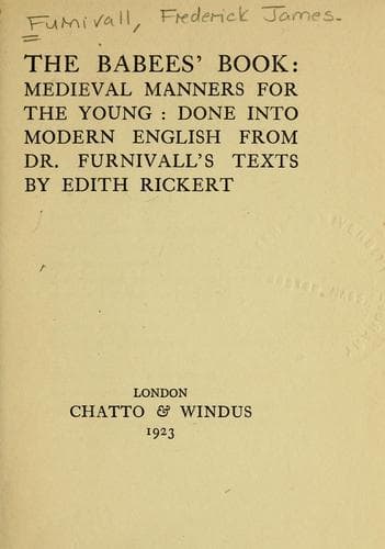 Tapa de The babees' book