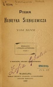 Tapa de Pisma Henryka Sienkiewicza