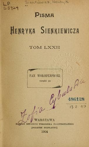 Tapa de Pisma Henryka Sienkiewicza