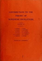 Tapa de Contributions to the theory of nonlinear oscillations