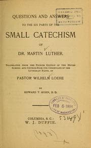 Tapa de Questions and answers to the six parts of the small catechism of Dr. Martin Luther