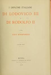 Tapa de I diplomi italiani di Lodovico III e di Rodolfo II
