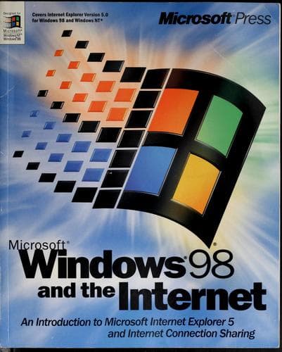 Tapa de Microsoft Windows 98 and the internet