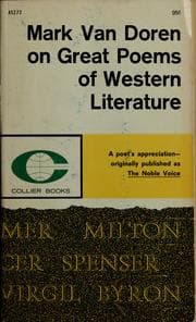 Tapa de Mark Van Doren on great poems of Western literature
