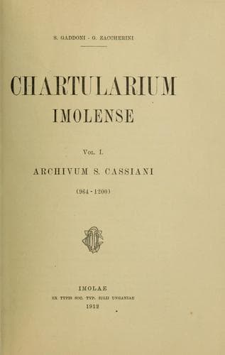 Tapa de Chartularium imolense