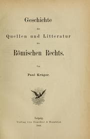 Tapa de Geschichte der Quellen und Litteratur des römischen Rechts