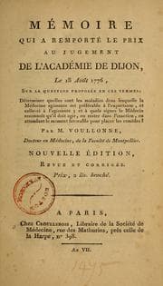 Tapa de Mémoire qui à remporté le prix au jugement de l'Académie de Dijon, le 18 aout 1776, sur la question proposée en ces termes