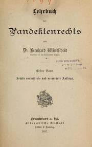 Tapa de Lehrbuch des Pandektenrechts