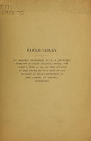 Tapa de Hiram Sibley