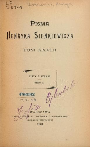 Tapa de Pisma Henryka Sienkiewicza