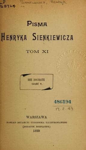 Tapa de Pisma Henryka Sienkiewicza