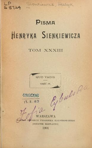 Tapa de Pisma Henryka Sienkiewicza