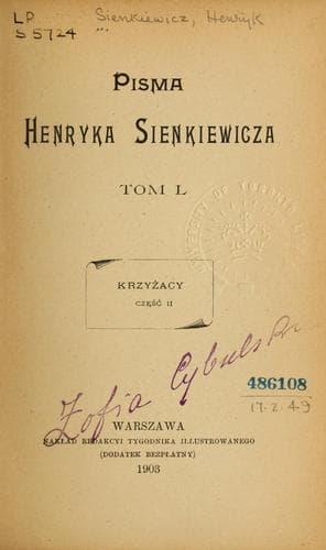 Tapa de Pisma Henryka Sienkiewicza