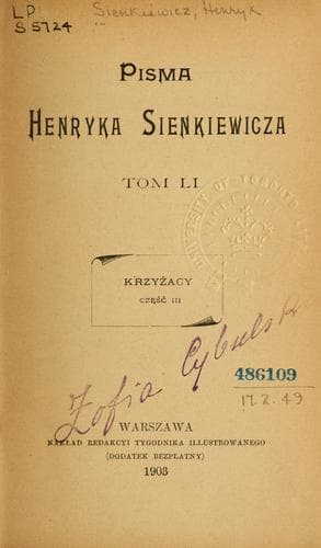 Tapa de Pisma Henryka Sienkiewicza