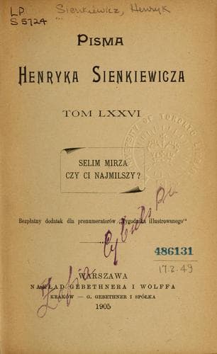Tapa de Pisma Henryka Sienkiewicza