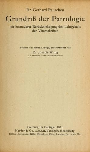 Tapa de Grundriss der Patrologie