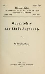 Tapa de Geschichte der Stadt Augsburg