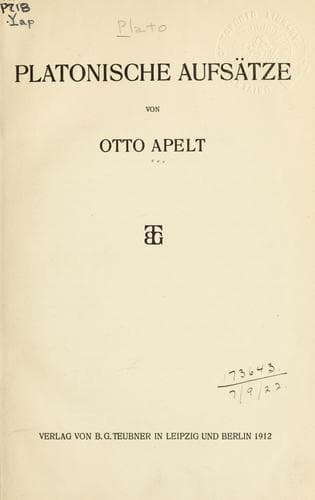 Tapa de Platonische Aufsätze