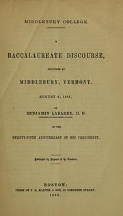 Tapa de Middlebury college.  A baccalaureate discourse