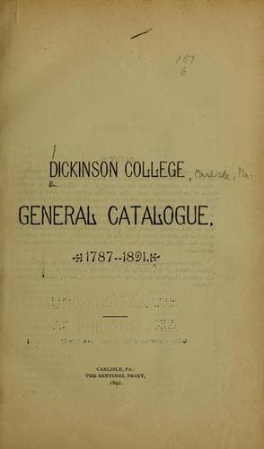 Tapa de General catalogue, 1787-1891