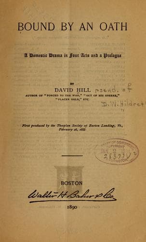 Tapa de Bound by an oath