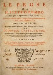 Tapa de Le prose di M. Pietro Bembo nelle quali si ragiona della volgar lingua