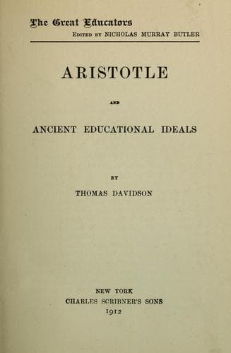 Tapa de Aristotle and ancient educational ideals