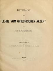 Tapa de Beiträge zur lehre vom griechischen akzent