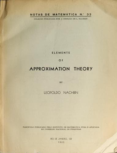 Tapa de Elements of approximation theory