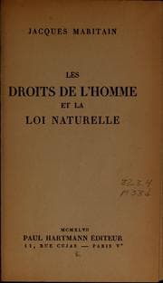 Tapa de Les droits de l'homme et la loi naturelle