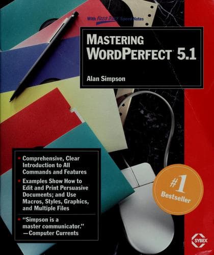 Tapa de Mastering WordPerfect 5.1