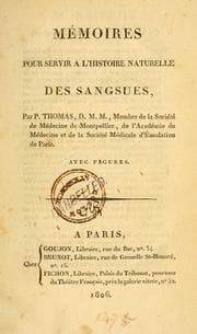 Tapa de Meḿoires pour servir a l'histoire naturelle des sangsues