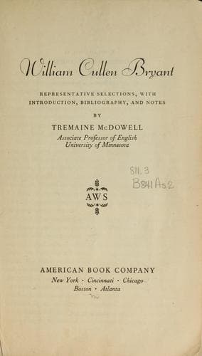 Tapa de William Cullen Bryant