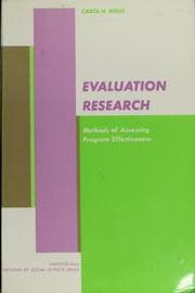 Tapa de Evaluation research: methods for assessing program effectiveness
