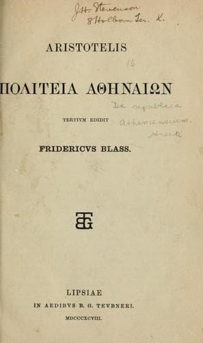 Tapa de Constitution d'Athènes
