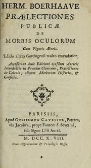 Tapa de Herm. Boerhaave Praelectiones publicae de morbis oculorum
