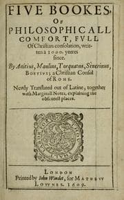 Tapa de Fiue bookes of philosophicall comfort