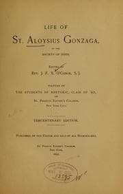 Tapa de Life of St. Aloysius Gonzaga ...