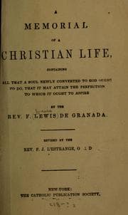 Tapa de A memorial of a Christian life