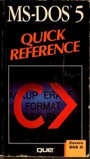 Tapa de MS-DOS 5 quick reference