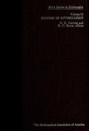 Tapa de Studies in optimization