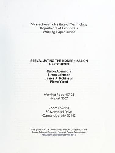 Tapa de Reevaluating the modernization hypothesis