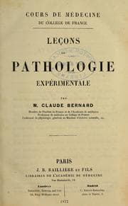 Tapa de Leçons de pathologie expérimentale