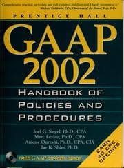 Tapa de GAAP handbook of policies and procedures, 2002