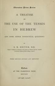 Tapa de A treatise on the use of the tenses in Hebrew